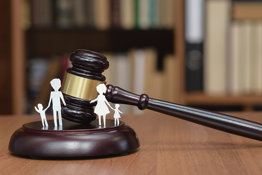 Court and the rights of the family and children. Family Law Concept